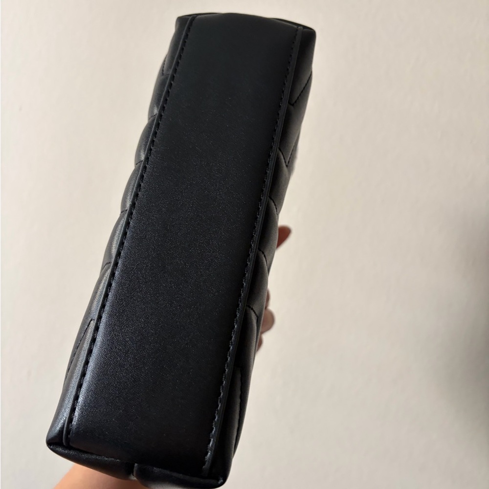 Black Quilted Crossbody Bag with Gold Hardware - Picture 4 of 6